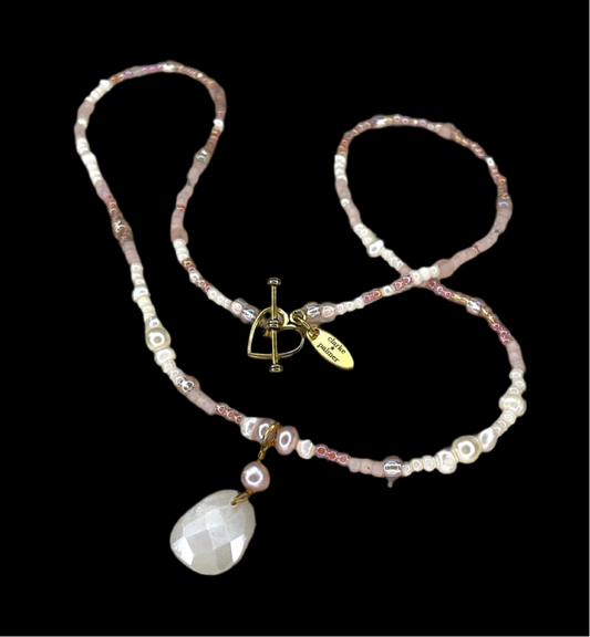 Cloud 9 Moonstone and Pearl Necklace