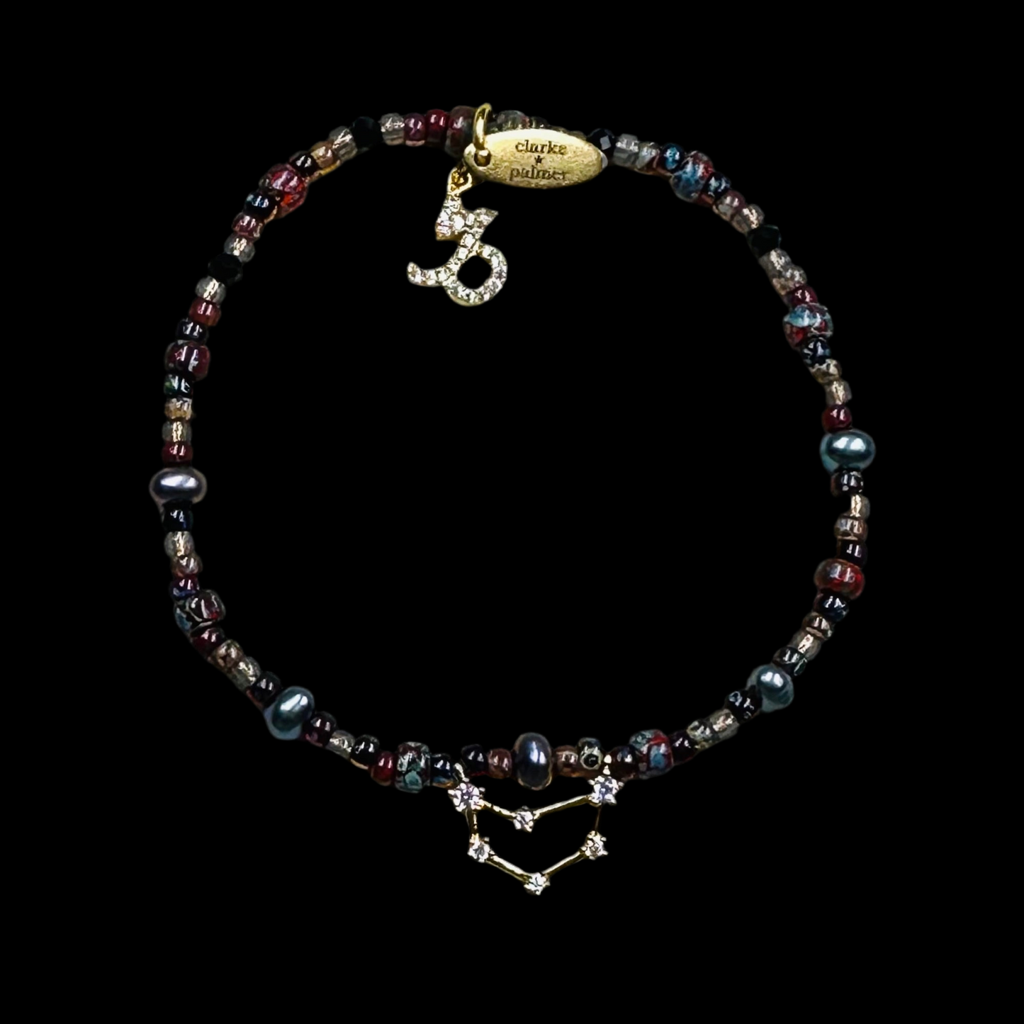 Constellation Star Sign Bracelet | Gold Vermeil Charms, Pearl | Clarke Palmer