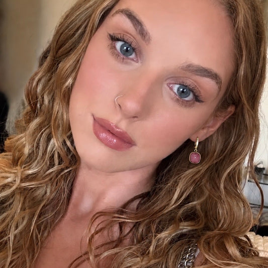 Fleur Étoilée - Carved Gemstone & Gold Vermeil Hoop Earrings | Clarke Palmer