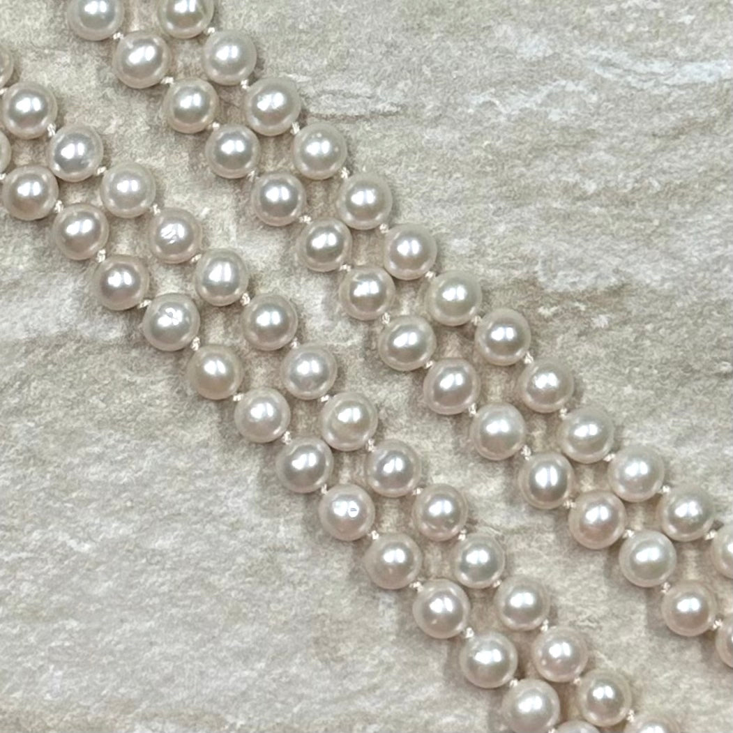 Classic Double Strand Pearl Necklace