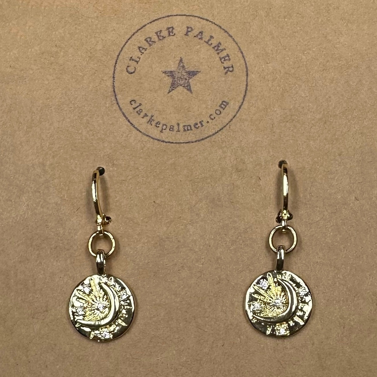 CZ Moon and Star Earrings