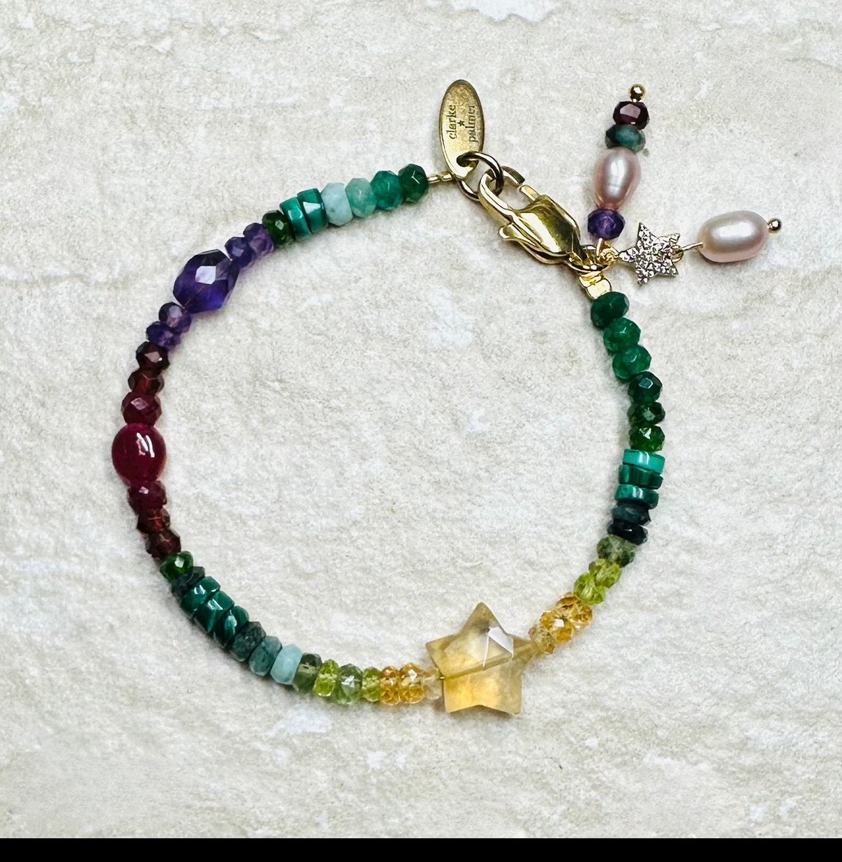 ‘Eden’ Bracelet - Emerald, Ruby, Citrine - Handmade - CLARKE PALMER