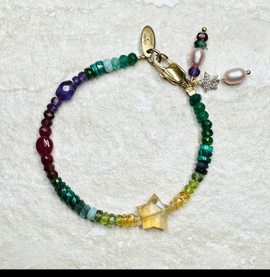 ‘Eden’ Bracelet - Emerald, Ruby, Citrine - Handmade - CLARKE PALMER