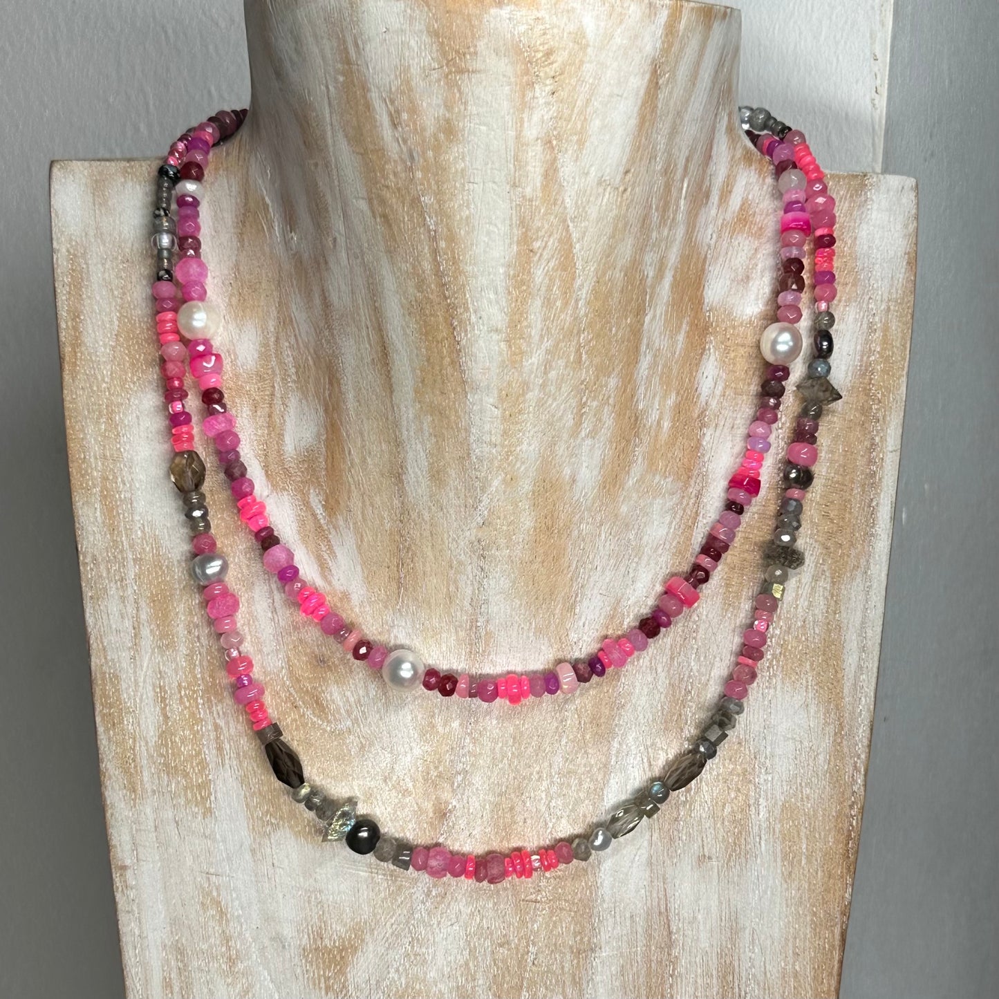 Ombré Pink Gemstone Bespoke Necklace