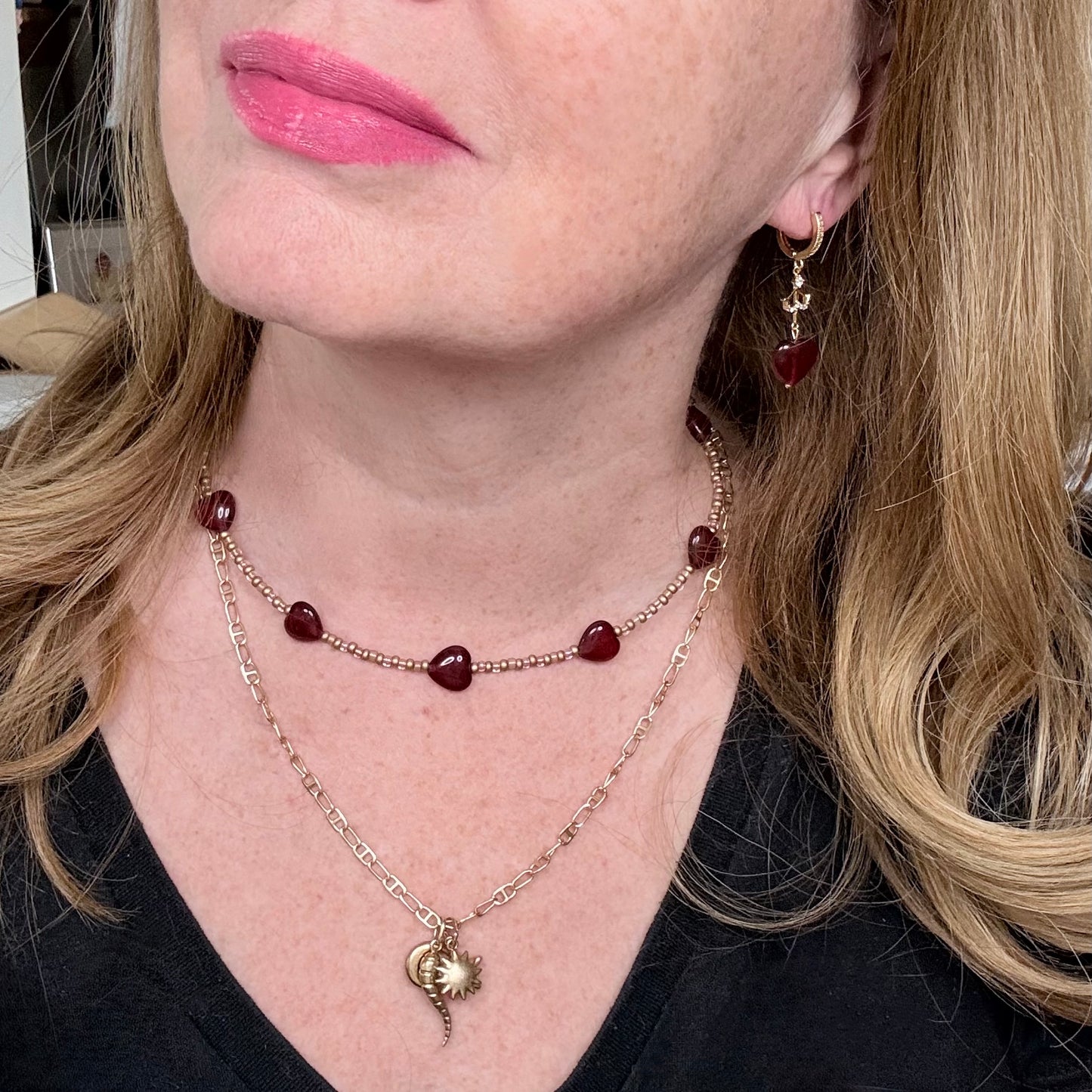 Chain of Hope ‘Wear Your Heart’ Heart Glow Necklace | Chalcedony Heart Necklace | Handmade Gemstone Jewellery | CLARKE PALMER