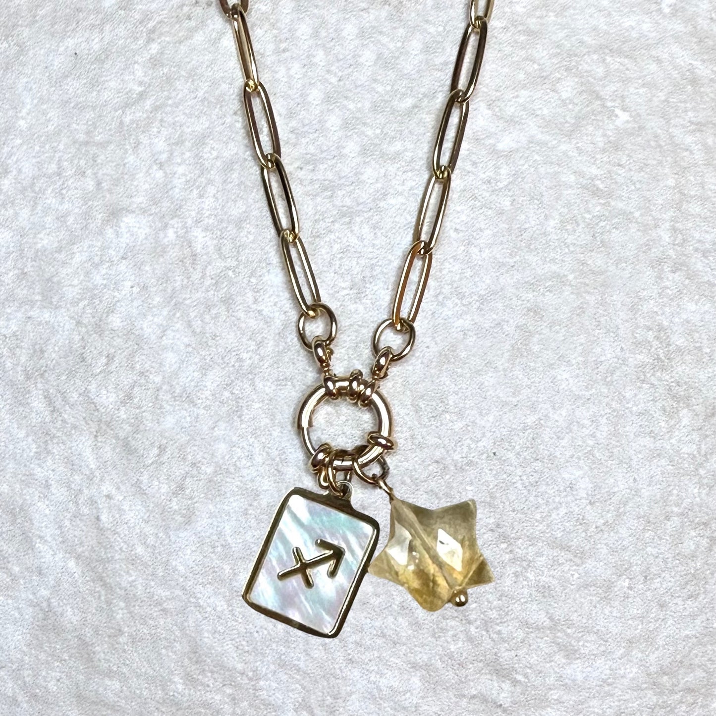 Star Sign & Birthstone Necklace | Gold Vermeil Gemstone | CLARKE PALMER