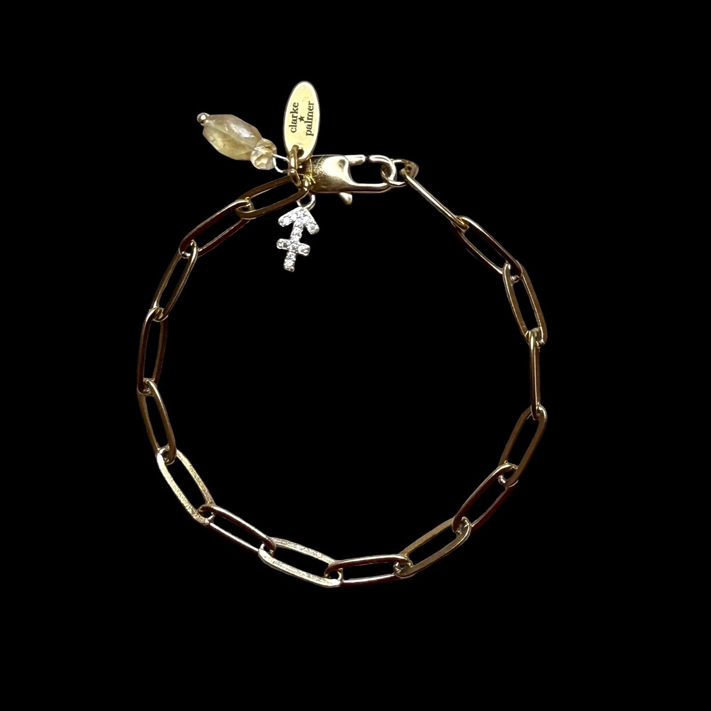 Star Sign & Birthstone Necklace (Gemstone Inlay Edition) | Bracelet & Earring Trio Gold Vermeil Gemstone | CLARKE PALMER