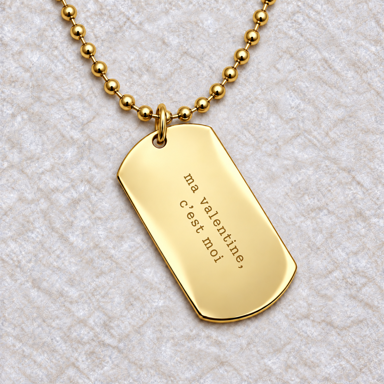 Libre D’Être Dog Tag Necklace | Gold Vermeil | CLARKE PALMER