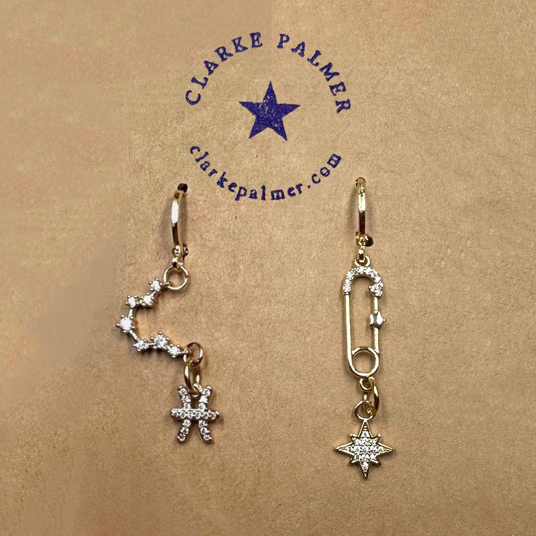 Constellation Horoscope Charm Earrings