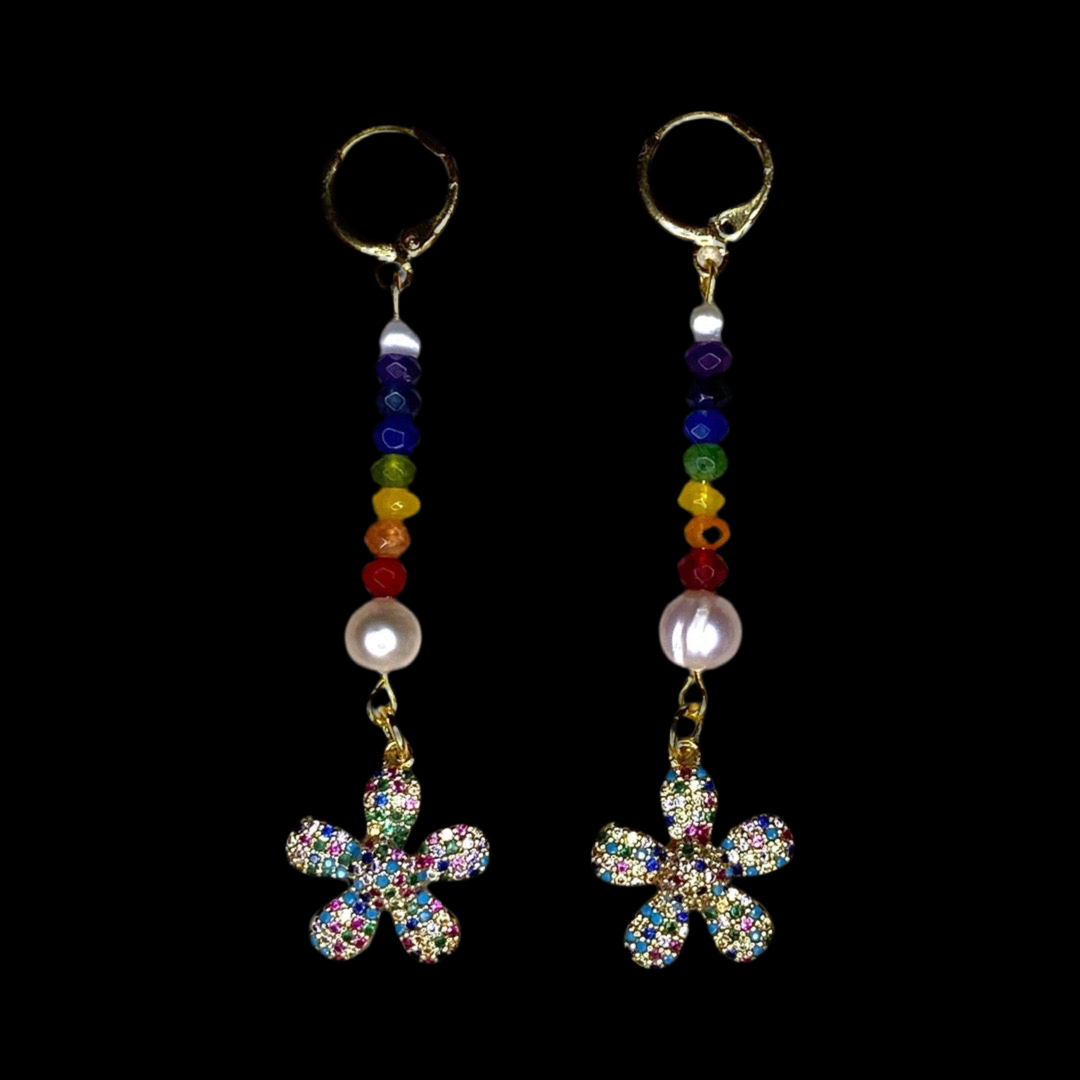 Daisy, Pearl and Precious Rainbow Earrings