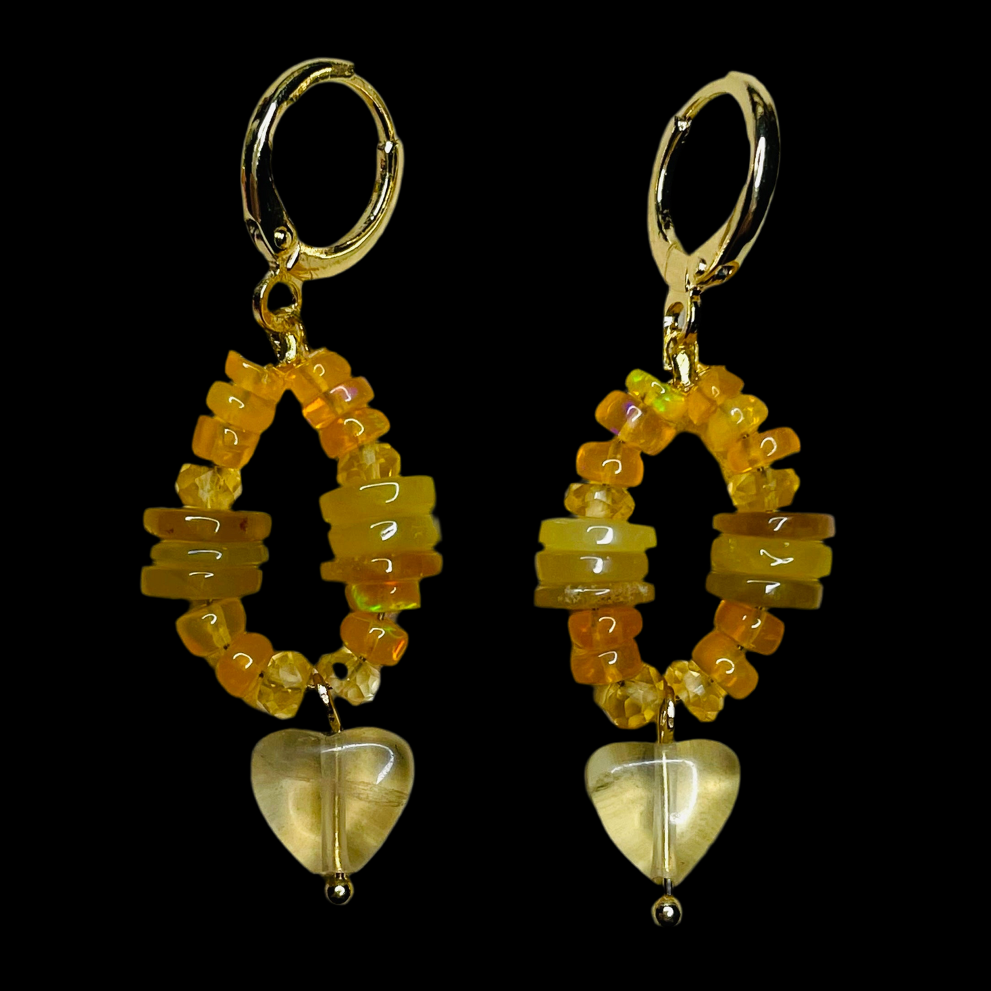 'Sunshine' Opal and Citrine Earrings