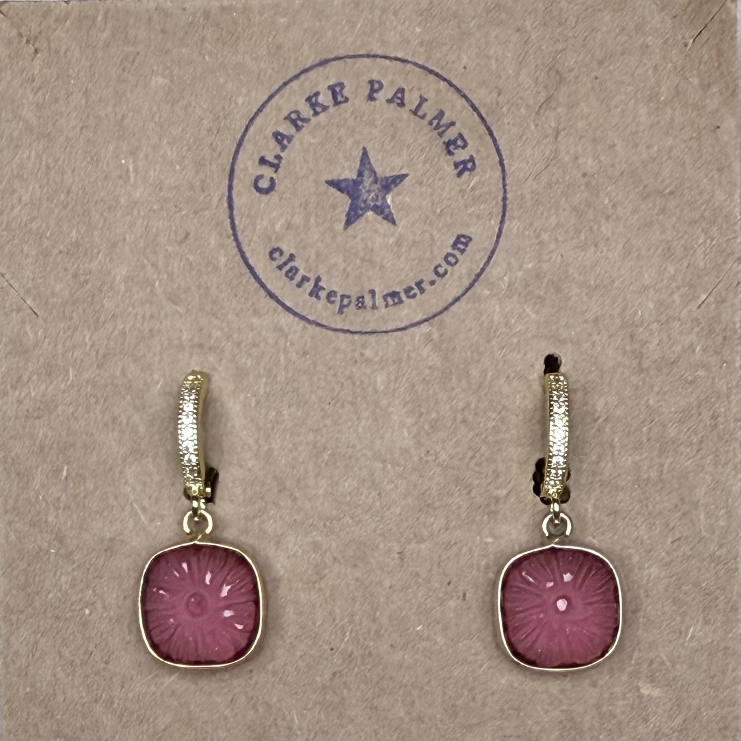 Fleur Étoilée - Carved Gemstone & Gold Vermeil Hoop Earrings - Clarke Palmer