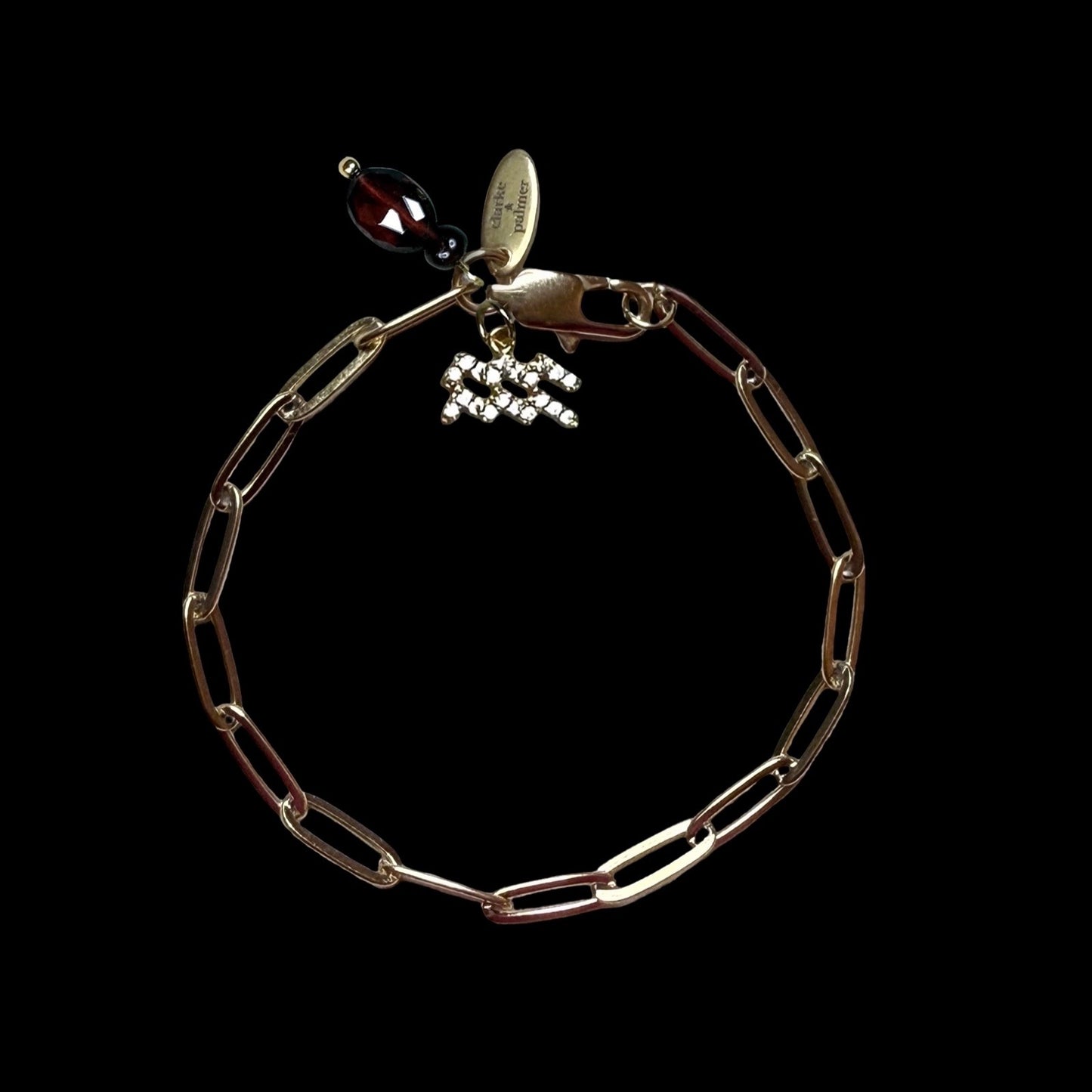 Star Sign & Birthstone Necklace (Gemstone Inlay Edition) | Bracelet & Earring Trio Gold Vermeil Gemstone | CLARKE PALMER