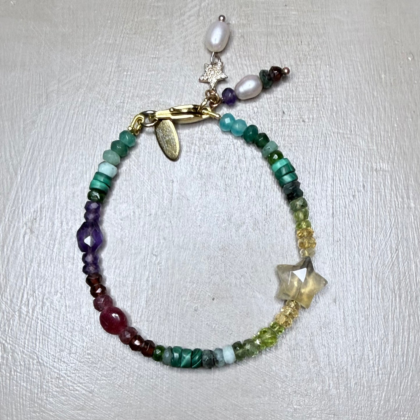‘Eden’ Bracelet - Emerald, Ruby, Citrine - Handmade - CLARKE PALMER