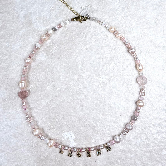 LEGEND Pearl, Moonstone & Rose Quartz Necklace | CLARKE PALMER