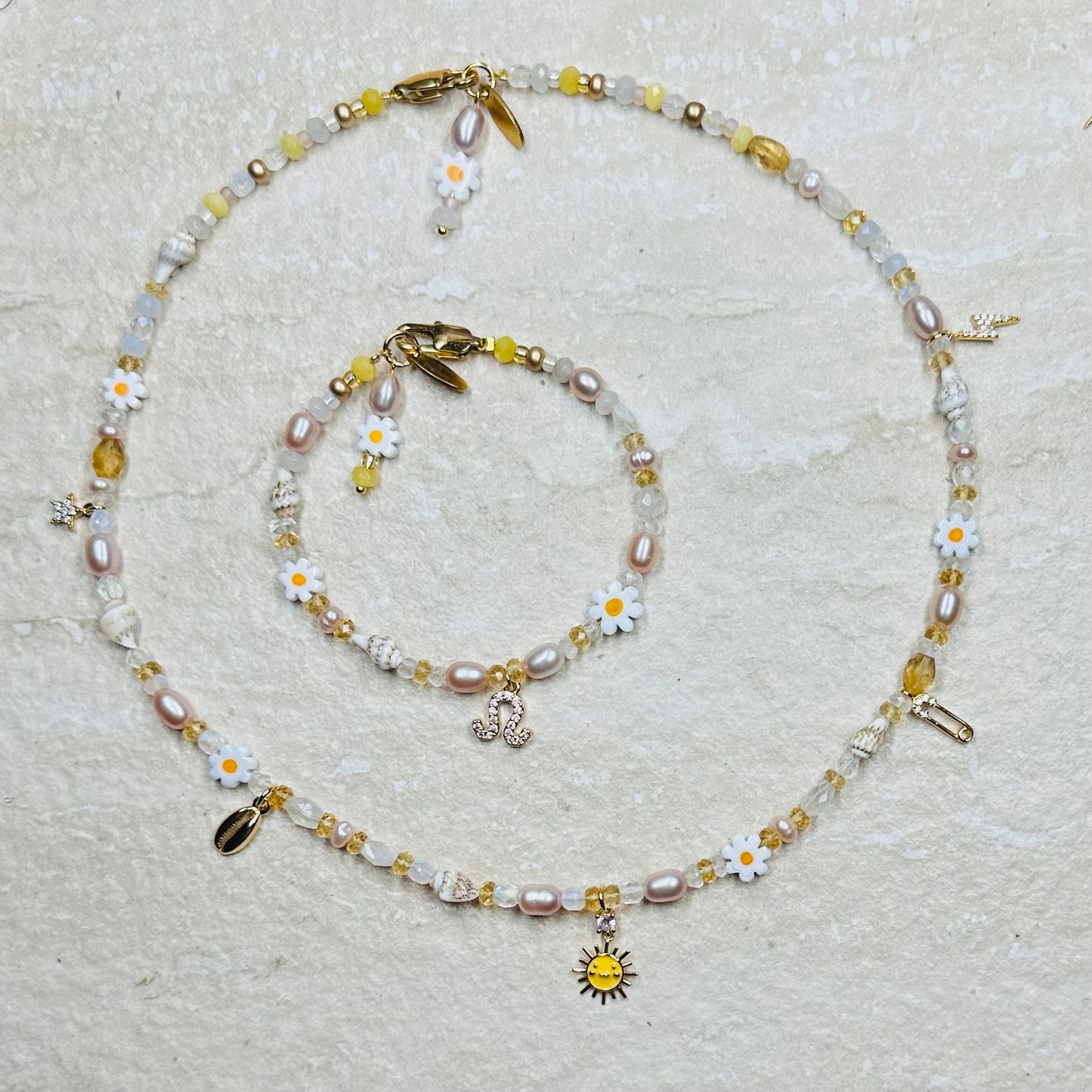 Sun & Moon Gemstone Necklace.