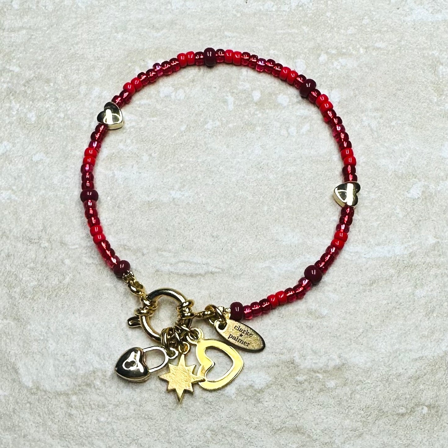 Red and Gold Clasp Bracelet
