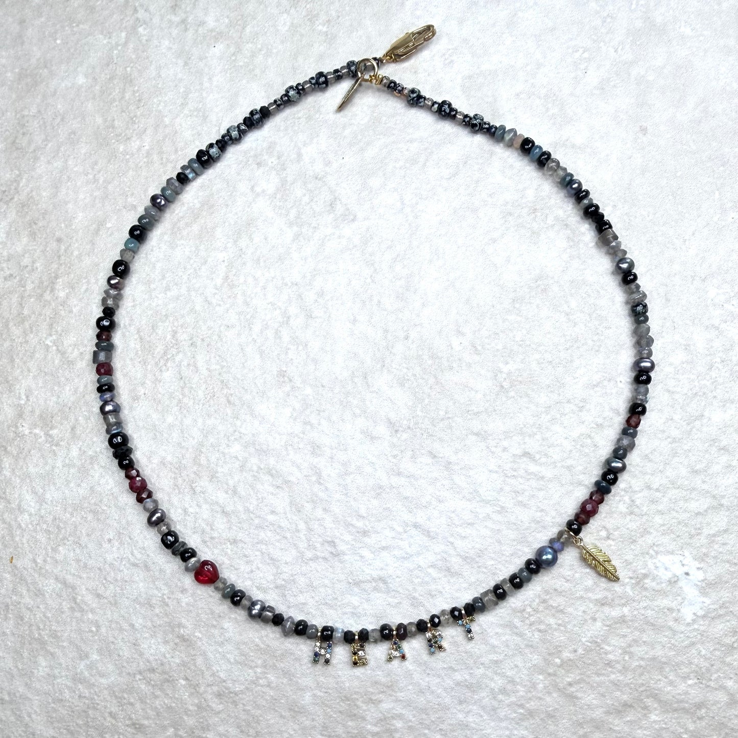 Chain of Hope ‘Wear Your Heart’ Heart/Hope Necklace | Ruby, Garnet & Mixed Gemstone Necklace | Handmade Jewellery | CLARKE PALMER