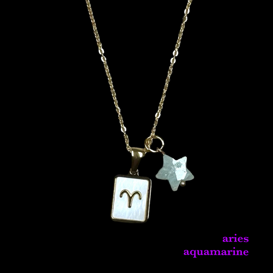 Star Sign & Birthstone Necklace - Gold Vermeil Gemstone - CLARKE PALMER
