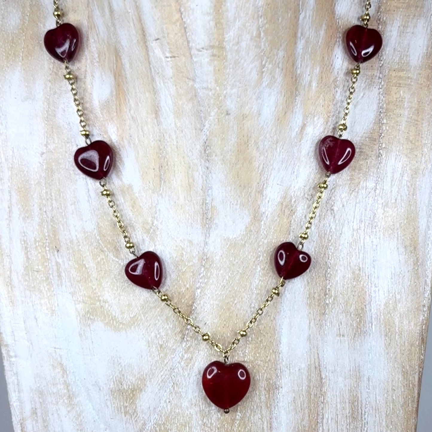 Love Collection Heart Necklace - Chalcedony - 22kt Gold Vermeil - CLARKE PALMER