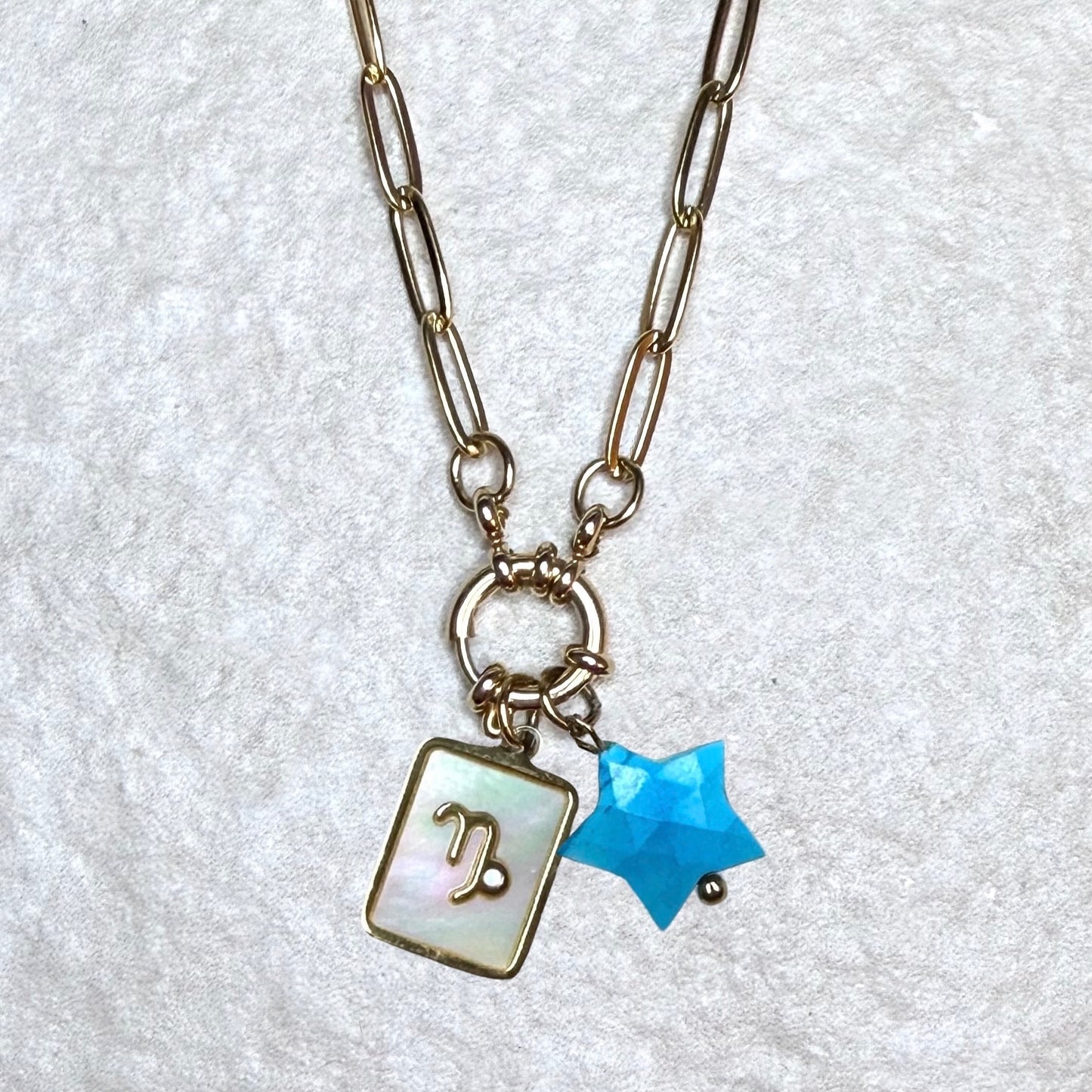 Star Sign & Birthstone Necklace | Gold Vermeil Gemstone | CLARKE PALMER