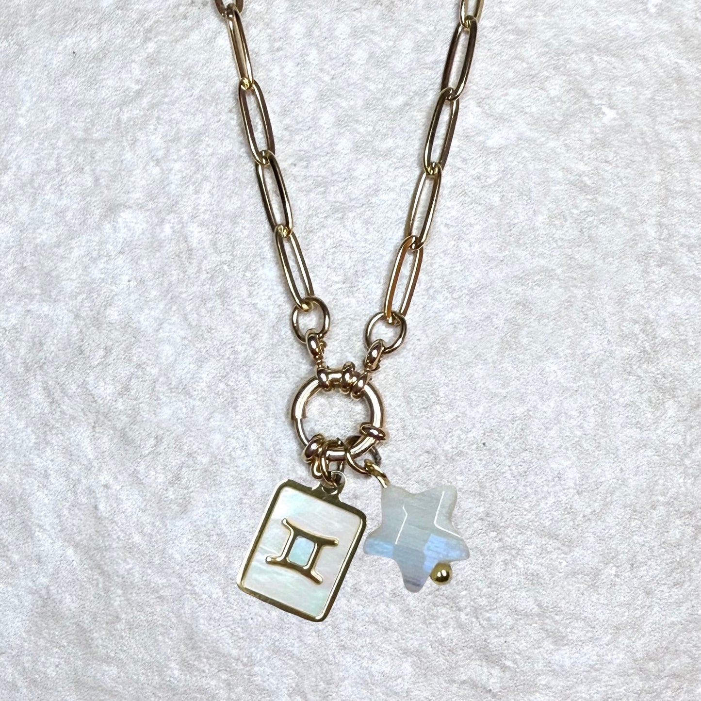 Star Sign & Birthstone Necklace | Gold Vermeil Gemstone | CLARKE PALMER