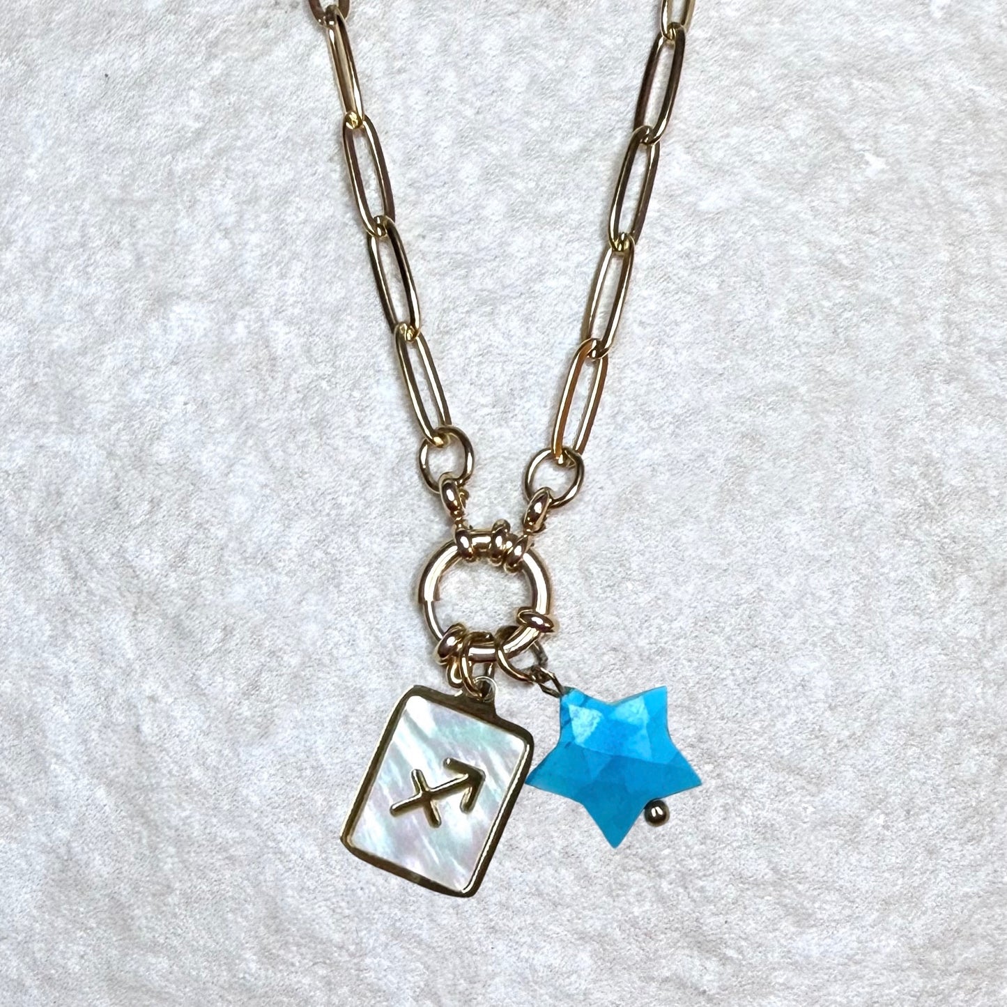 Star Sign & Birthstone Necklace | Gold Vermeil Gemstone | CLARKE PALMER
