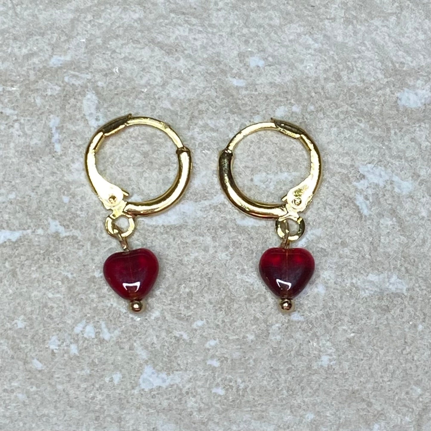Love Collection Heart Drop Huggie Earrings