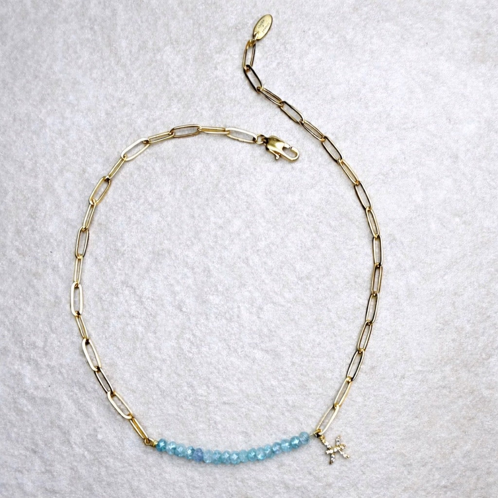 Star Sign & Birthstone Necklace (Gemstone Inlay Edition) | Bracelet Duo Gold Vermeil Gemstone | CLARKE PALMER