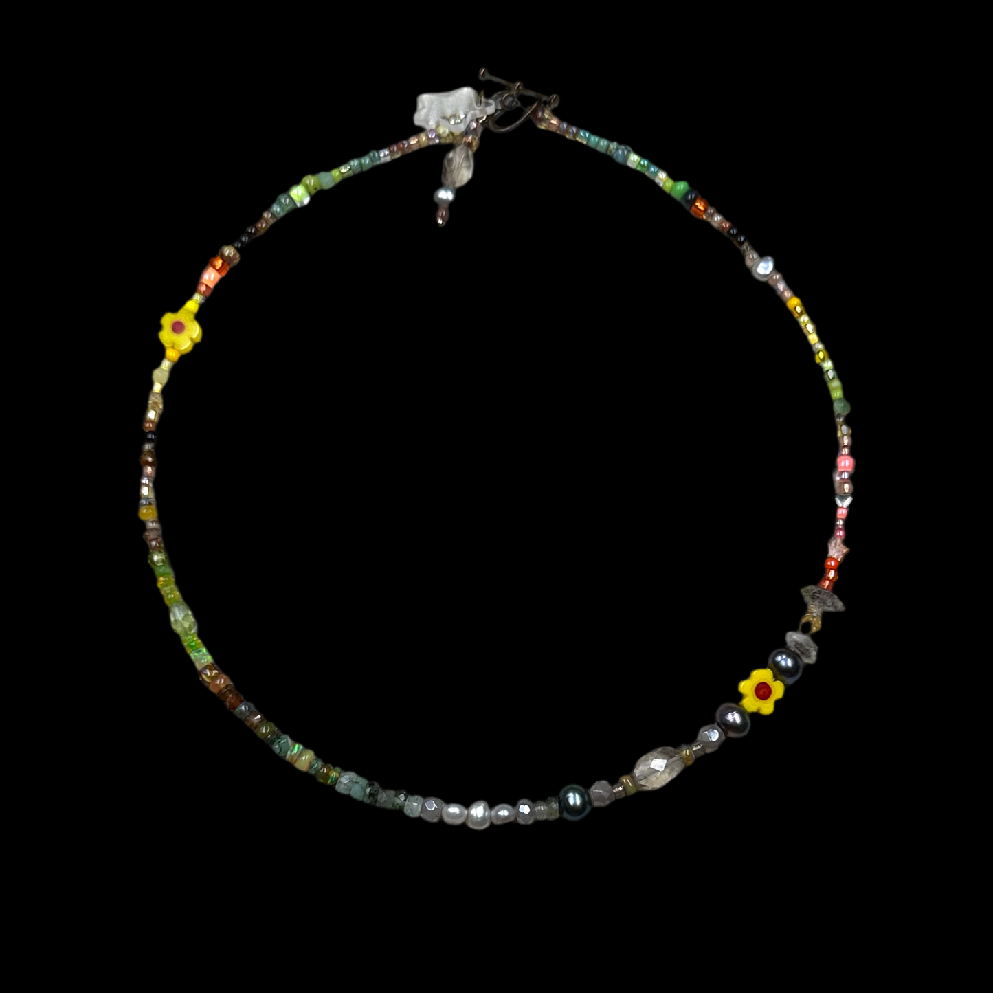 Citrus Neon Camo Gemstone Necklace.