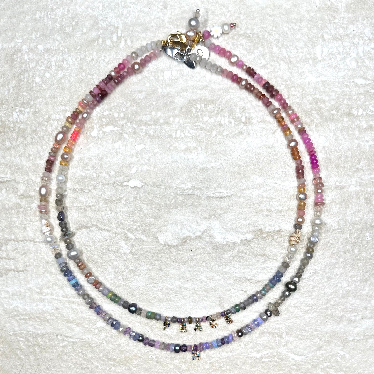 Rose-Violet Opal Star Gemstone Bespoke Necklace