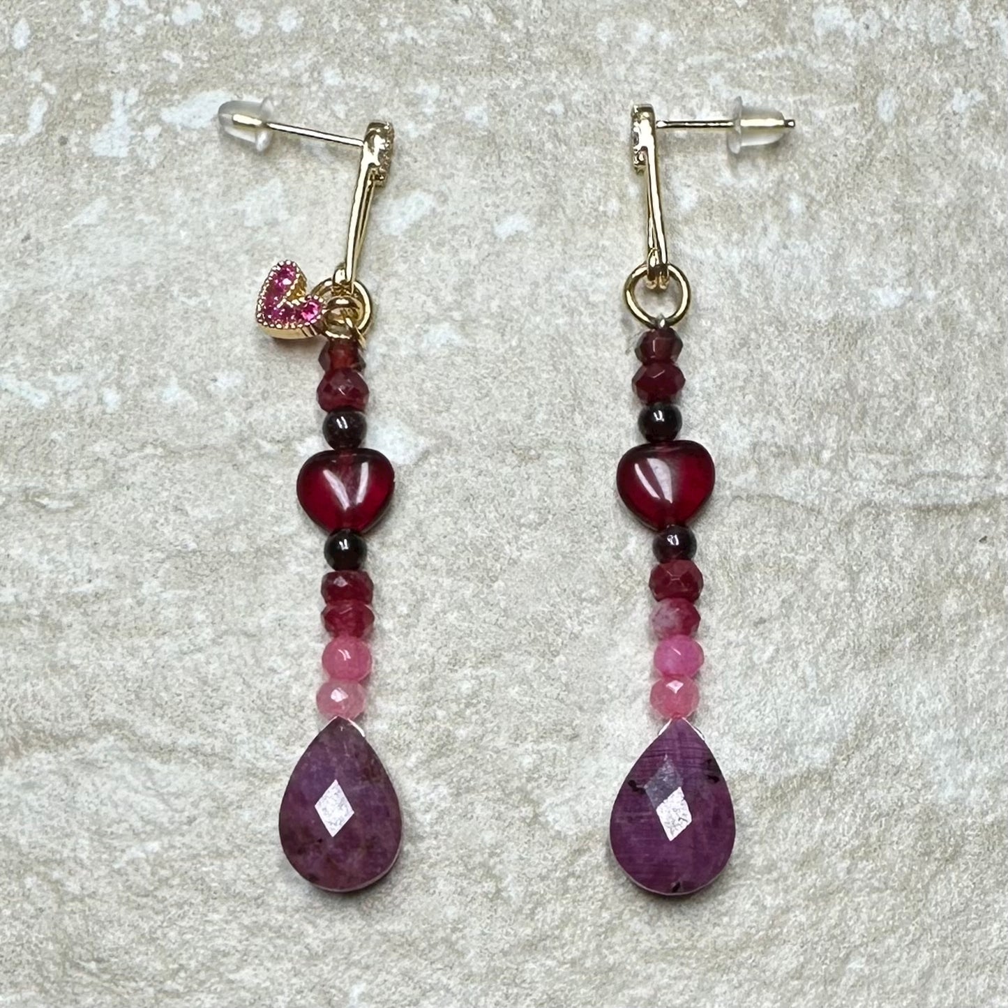 Love Collection Ruby Briolette Drop Earrings