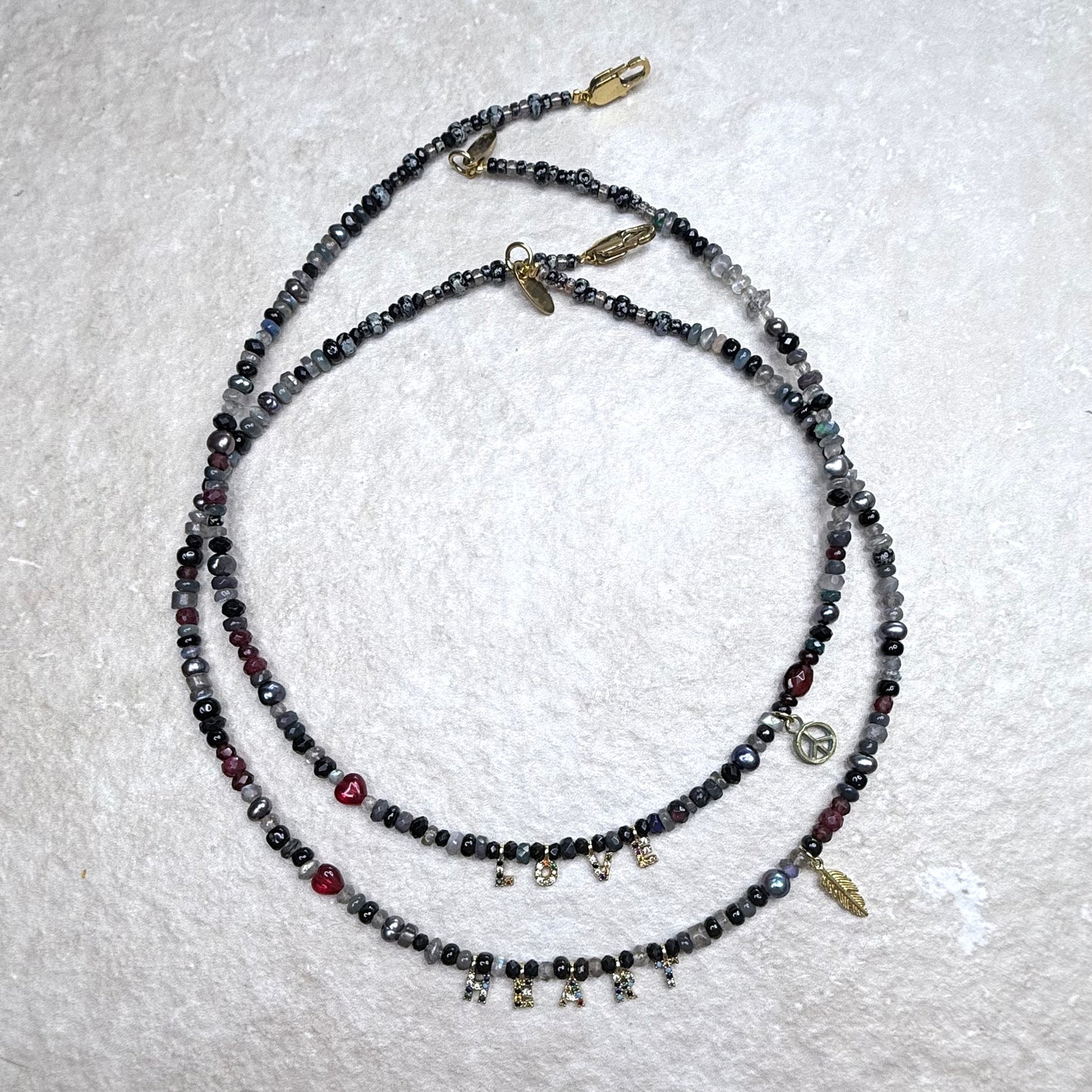 Chain of Hope ‘Wear Your Heart’ Heart/Hope Necklace | Ruby, Garnet & Mixed Gemstone Necklace | Handmade Jewellery | CLARKE PALMER