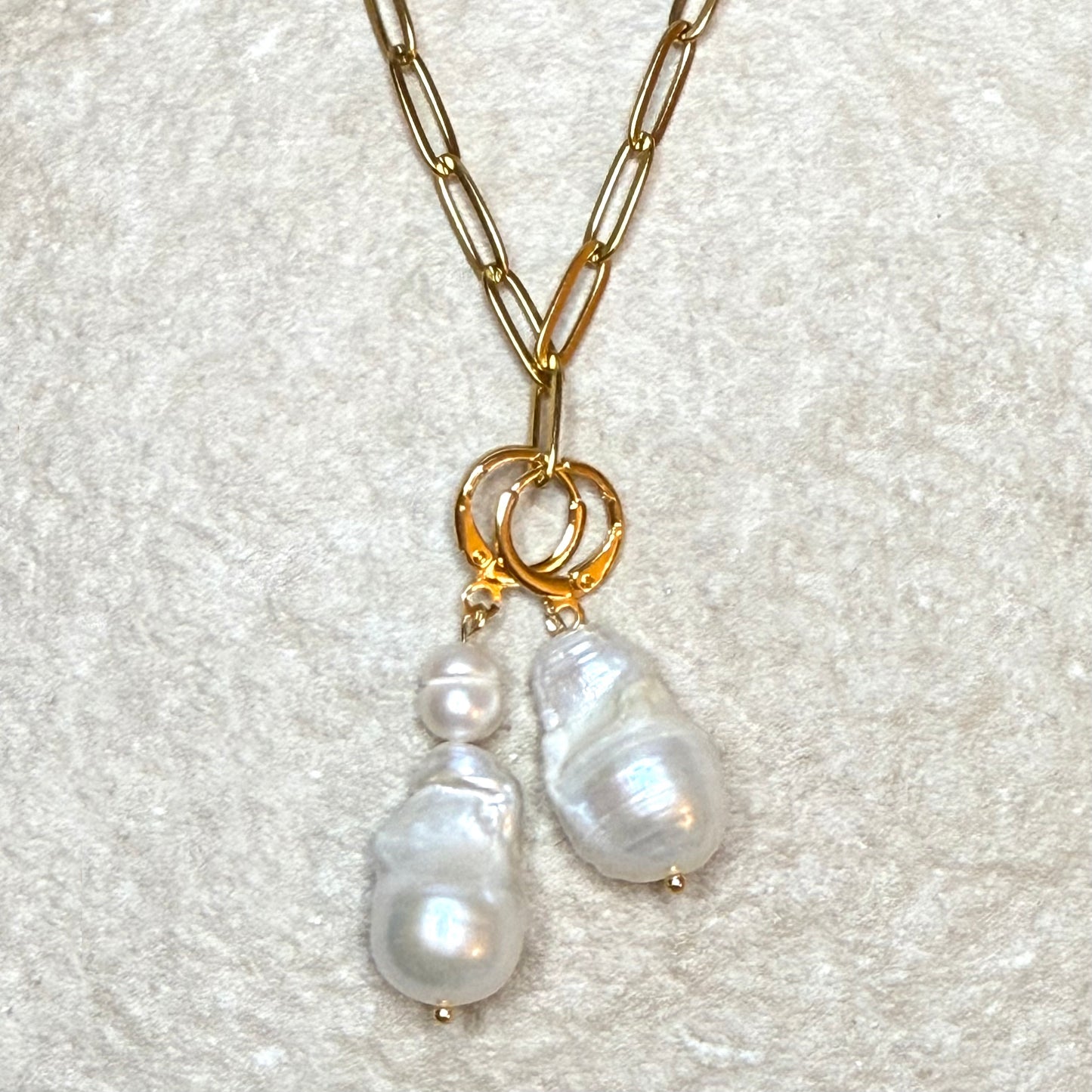 Lumière Baroque Pearl Pendant | 22kt Gold Vermeil | Modular Pearl Jewellery | Clarke Palmer
