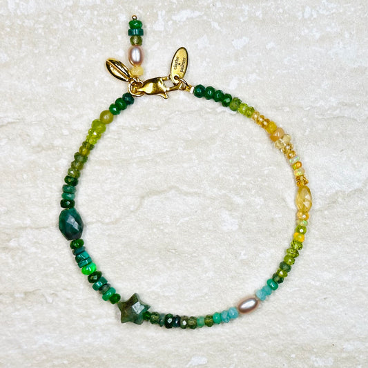 ‘Eden’ Emerald Peridot and Citrine Anklet