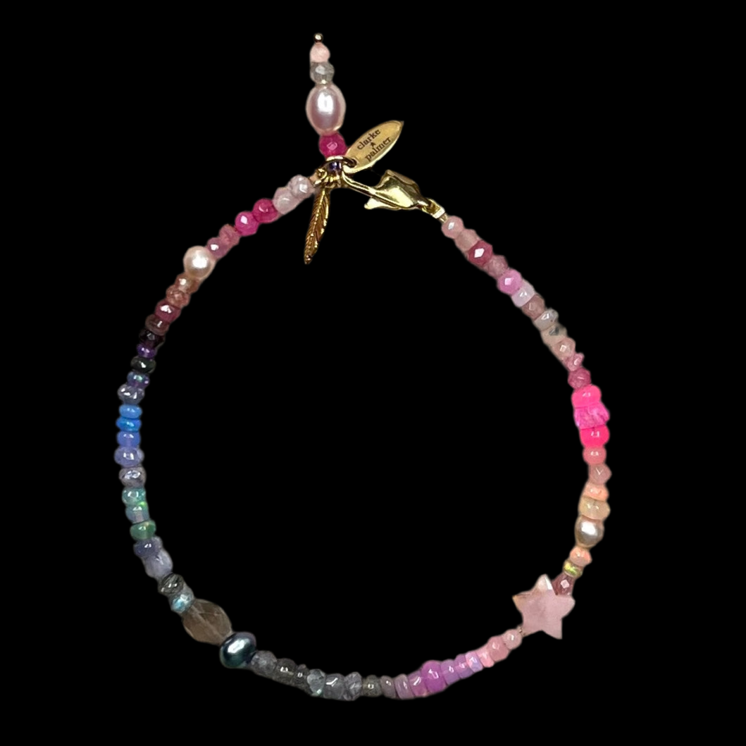 Rose-Violet Opal Gemstone Anklet