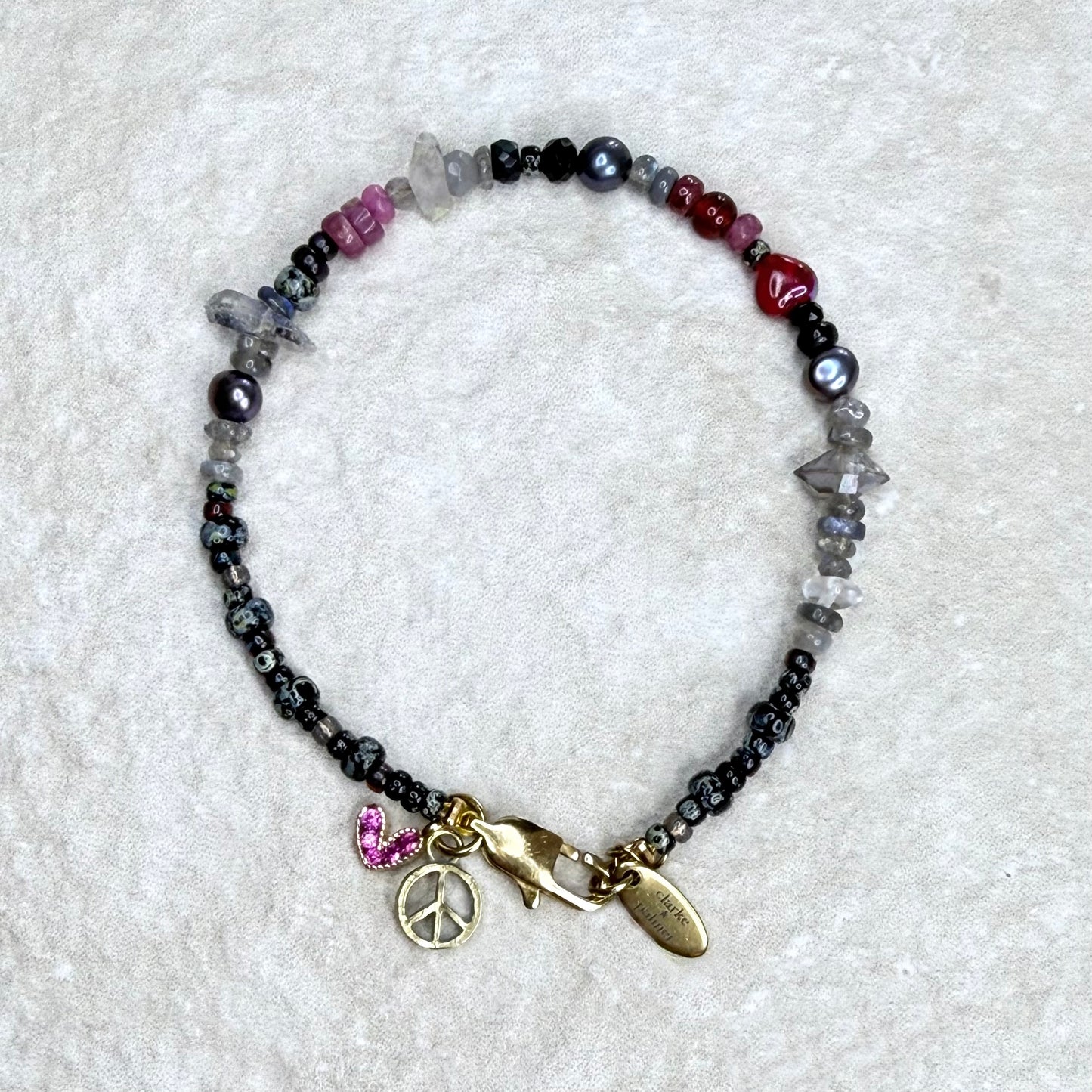 Chain of Hope ‘Wear Your Heart’ Heart-Hope Bracelet | Handmade Gemstone Bracelet | CLARKE PALMER