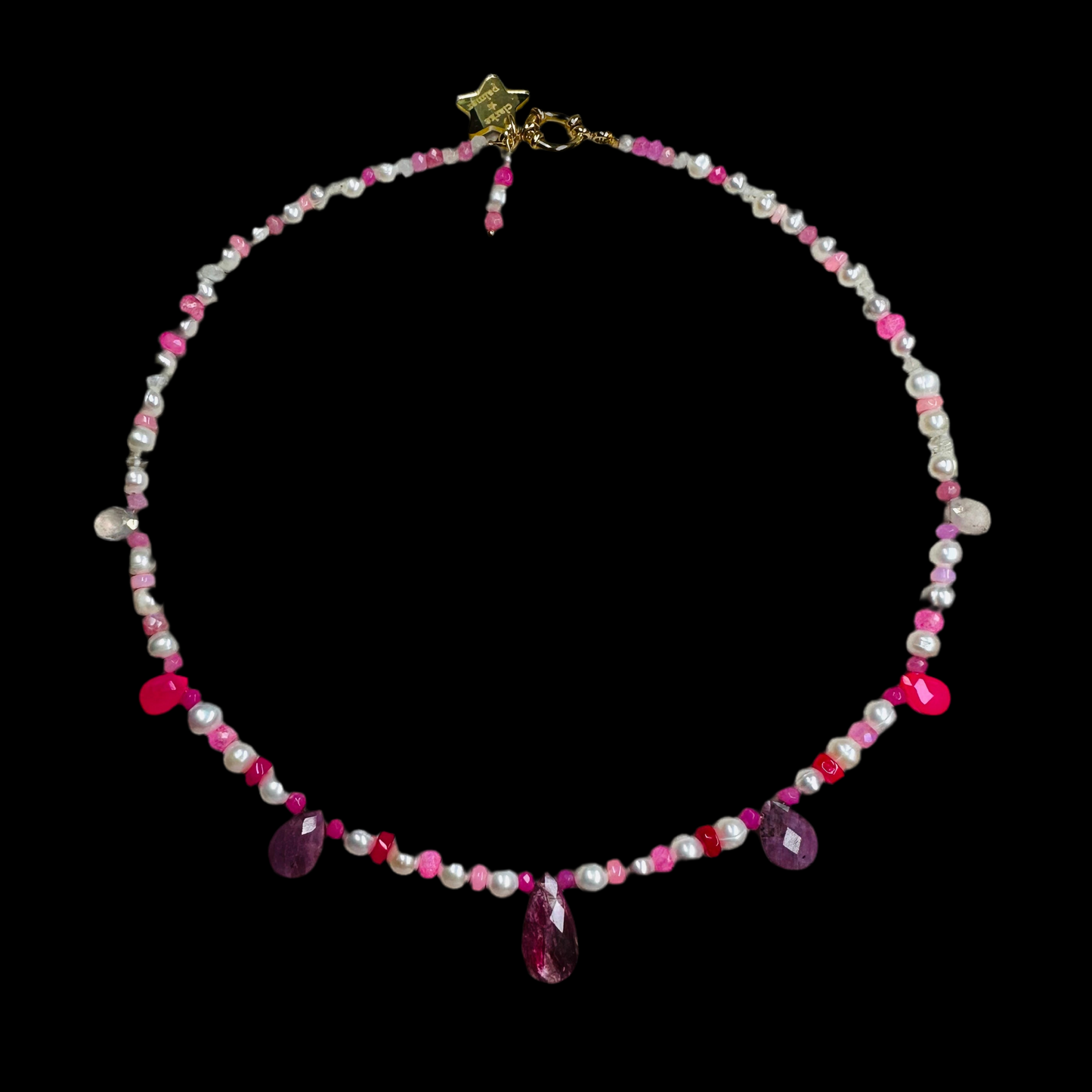 Raspberry Briolette Necklace