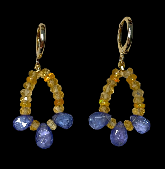 'Celestial' Citrine and Tanzanite Earrings