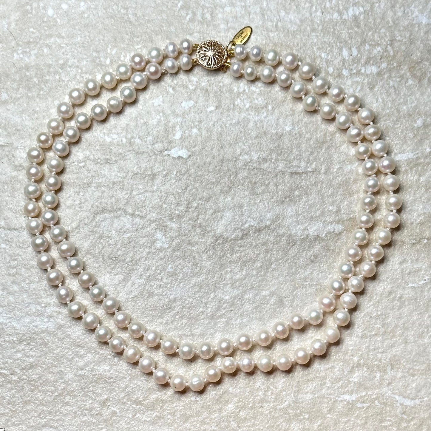 Classic Double Strand Pearl Necklace