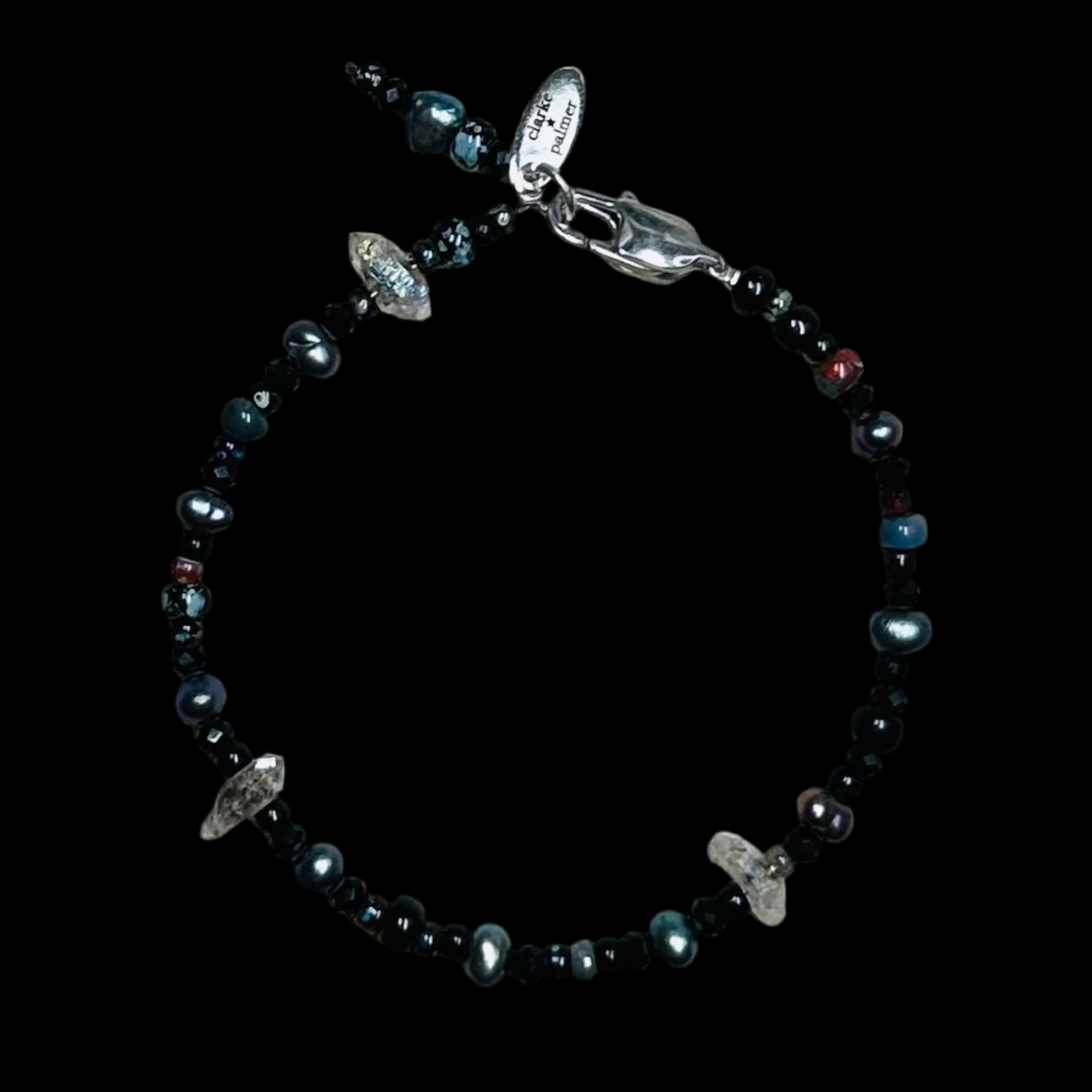 Herkimer Diamond Opal Beaded Bracelet