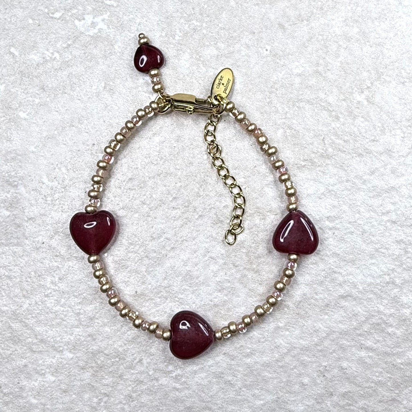 Chain of Hope ‘Wear Your Heart’ Heart Glow Bracelet | Chalcedony Heart Bracelet | Handmade Gemstone Jewellery | CLARKE PALMER