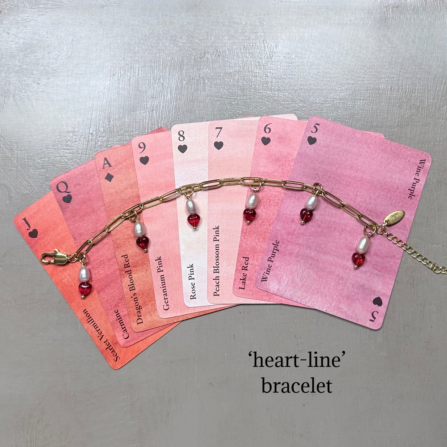 Chain of Hope ‘Wear Your Heart’ Heart Line Bracelet | Chalcedony Heart & Freshwater Pearl Bracelet | Handmade Jewellery | CLARKE PALMER