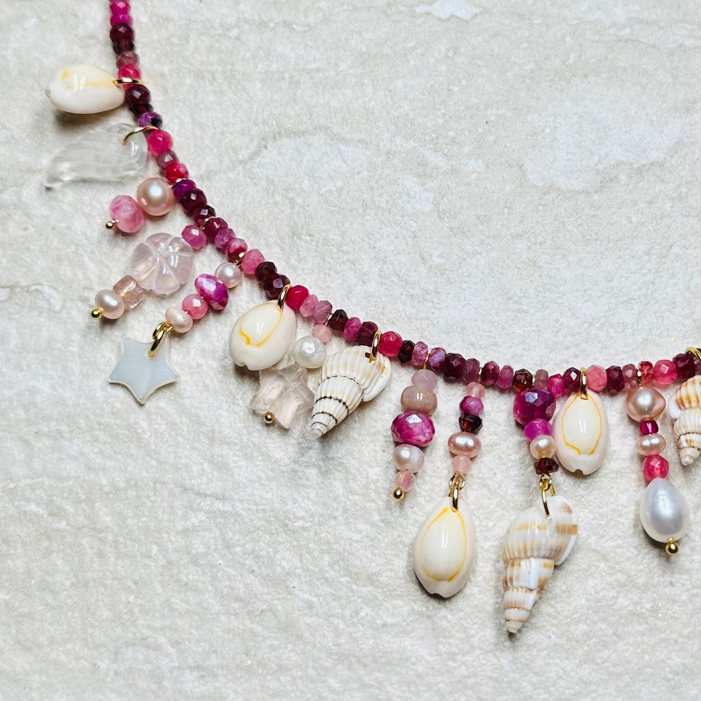 Ruby Treasure Beach Necklace