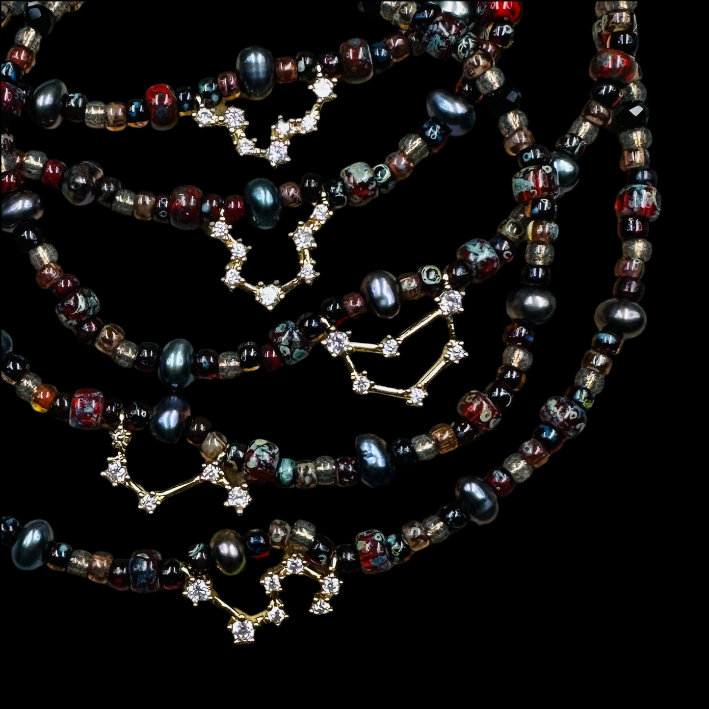 Constellation Star Sign Bracelet | Gold Vermeil Charms, Pearl | Clarke Palmer