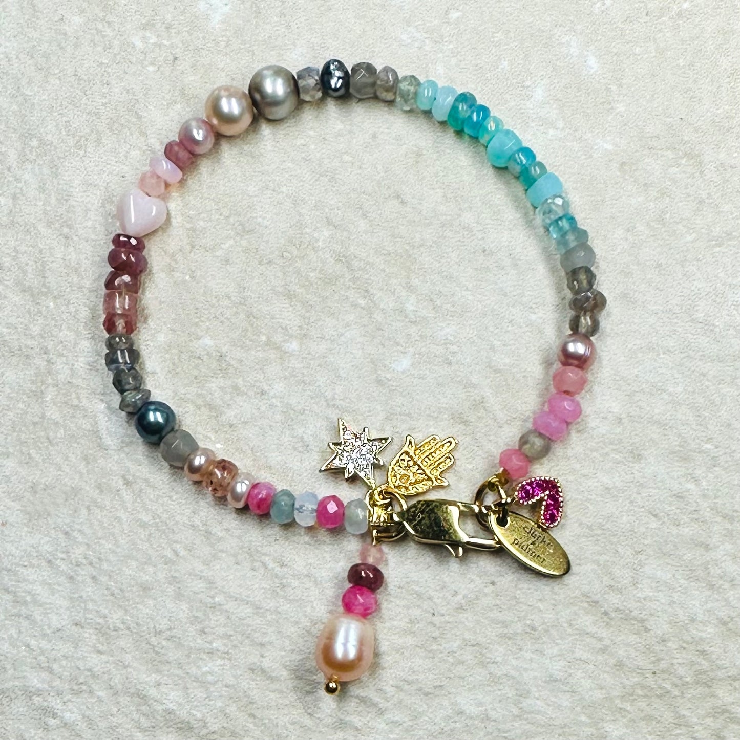 Heavenly Love Gemstone Charm Bracelet