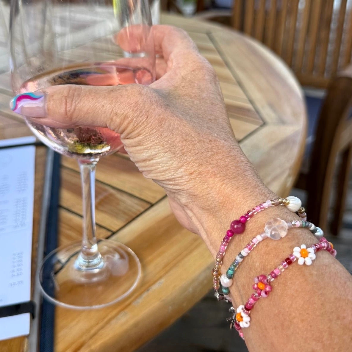 Heavenly Love Bracelet – Handmade Gemstone & Miyuki Bead Bracelet with Pearls, Aventurine Flower & Gold Vermeil Clasp | CLARKE PALMER