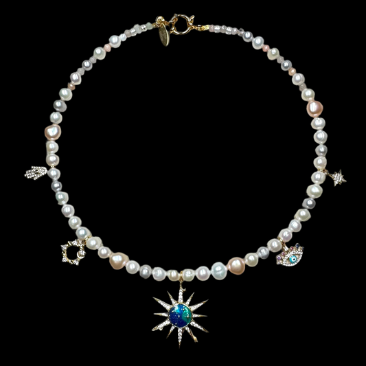 Celestial Charm Pearl Necklace