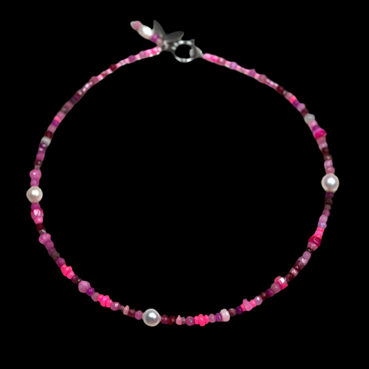 Ombré Pink Gemstone Bespoke Necklace