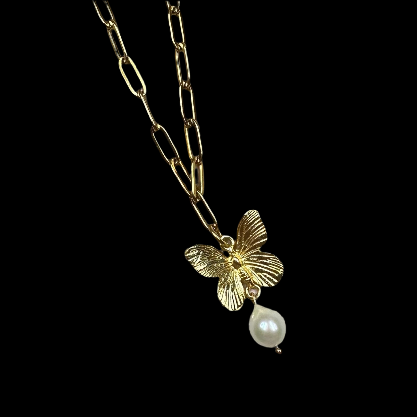 Butterfly Pearl Necklace